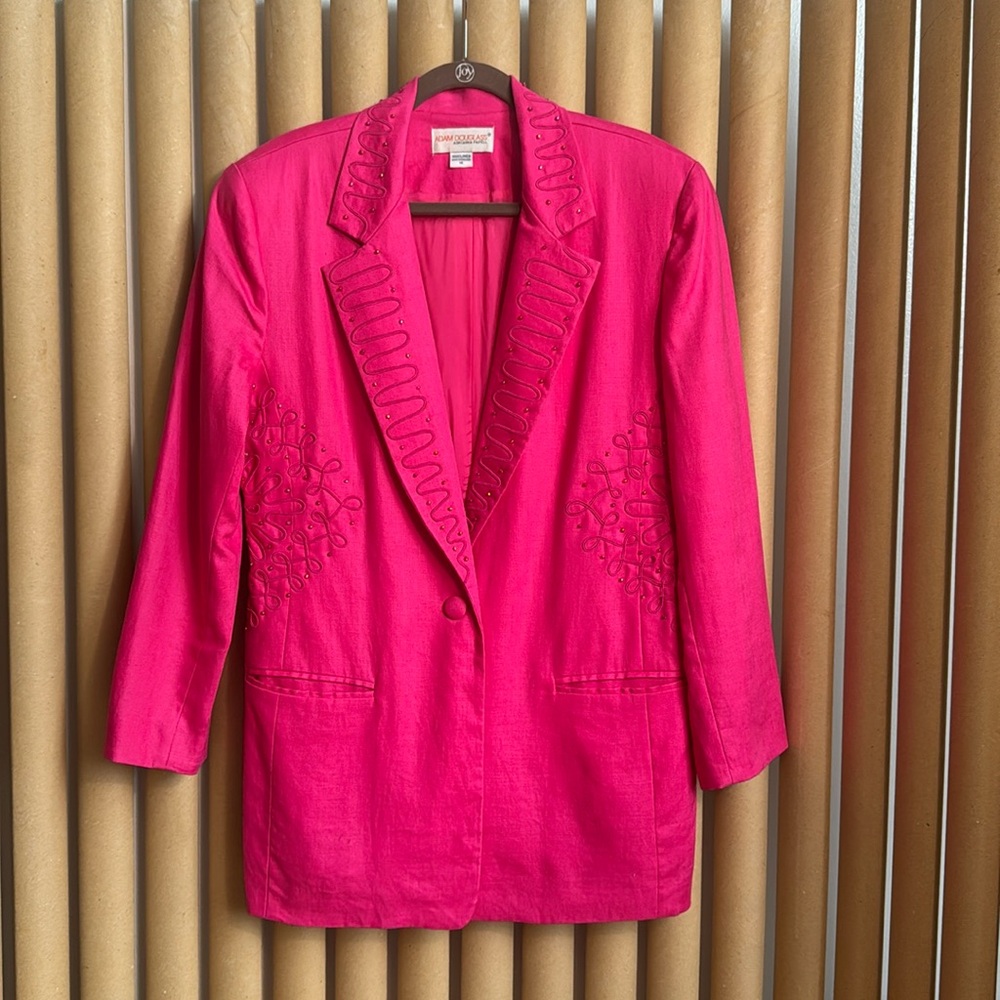 Vintage pink blazer with beaded details